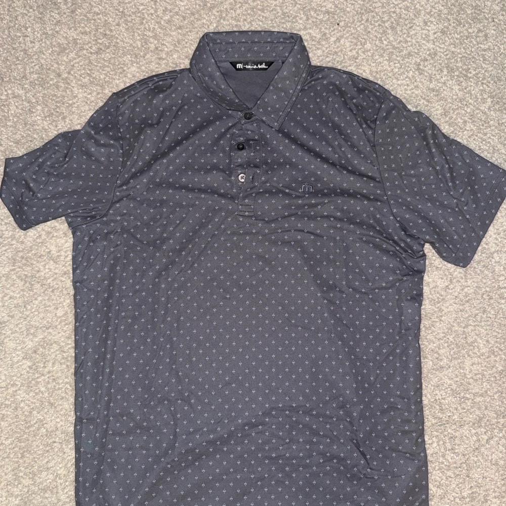Travis Mathew Men's Gray Printed Polo
